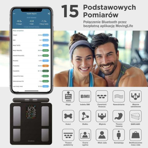 ANALITYCZNA WAGA ŁAZIENKOWA SMART IOS ANDROID KLAUSBERG KB-7856 ANALITYCZNA WAGA ŁAZIENKOWA SMART IOS ANDROID KLAUSBERG KB-7856