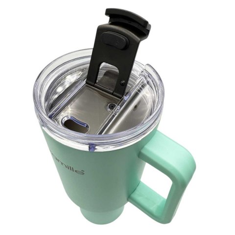 STALOWY KUBEK TERMICZNY TERMOS 1200ml Z RĄCZKĄ I SŁOMKĄ KM-2175 STALOWY KUBEK TERMICZNY TERMOS 1200ml Z RĄCZKĄ I SŁOMKĄ KM-2175