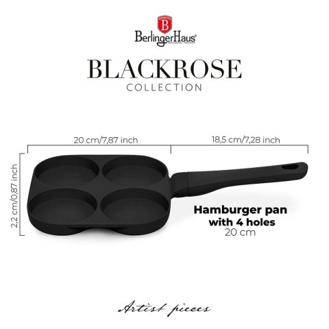 PATELNIA TYTANOWA 26cm DO HAMBURGERÓW JAJEK BERLINGER HAUS BH-7797 BLACK ROSE PATELNIA TYTANOWA 26cm DO HAMBURGERÓW JAJEK BERLINGER HAUS BH-7797 BLACK ROSE